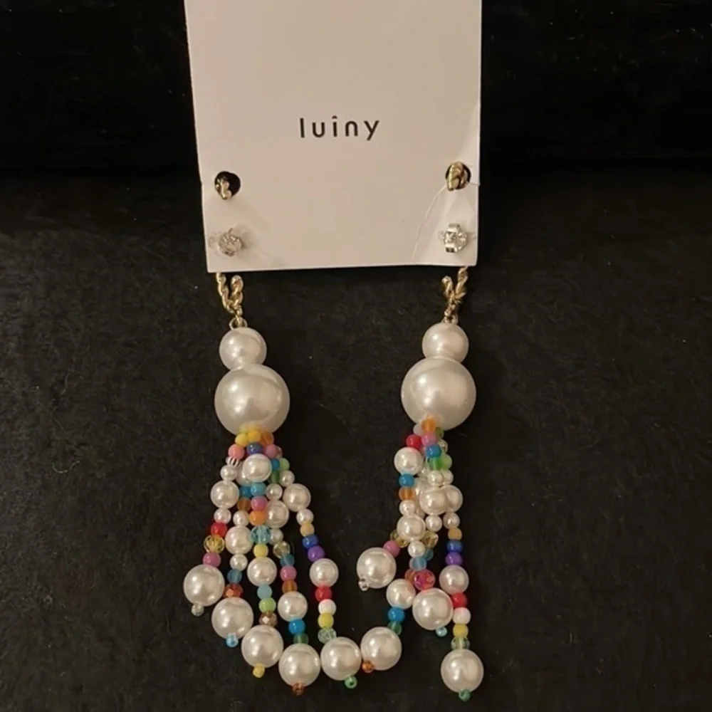 Anthropologie Luiny Dangling Pearl Earrings. NWT - Picture 2 of 3